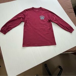 OBEY Worldwide Long Sleeve Pullover Unisex Butterfly Shirt Maroon Size Medium